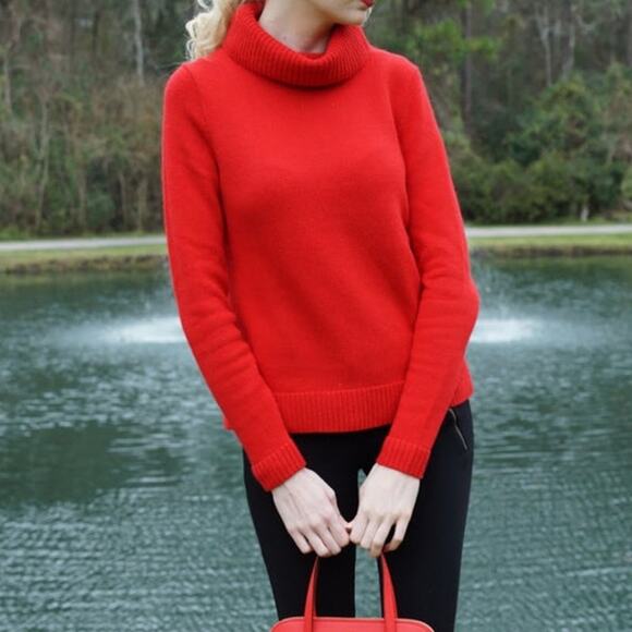 J. Crew Red Turtleneck Sweater Size Small - Picture 1 of 8